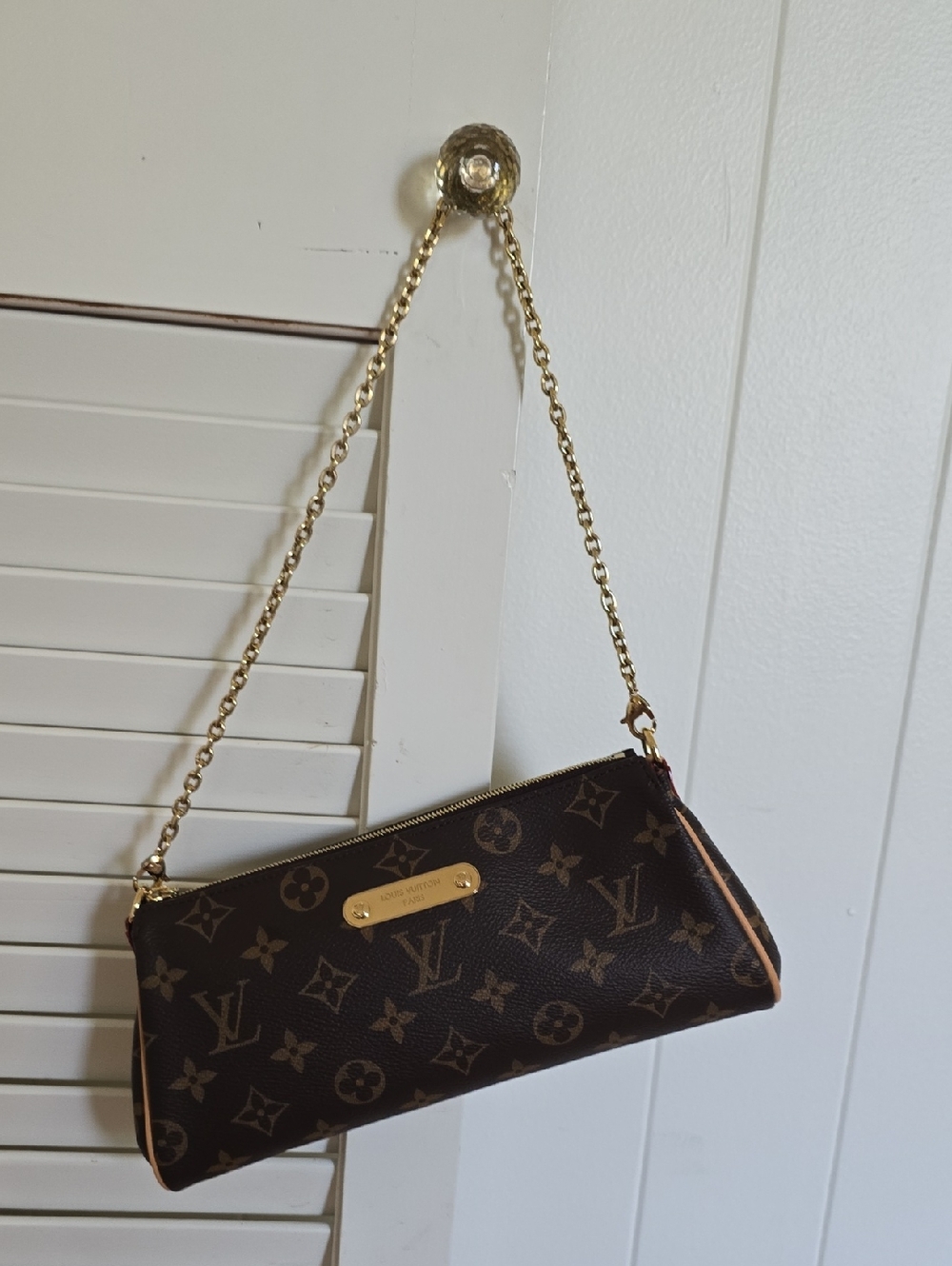 Louis Vuitton Brown Monogram Canvas Chain Wristlet with Gold Hardware